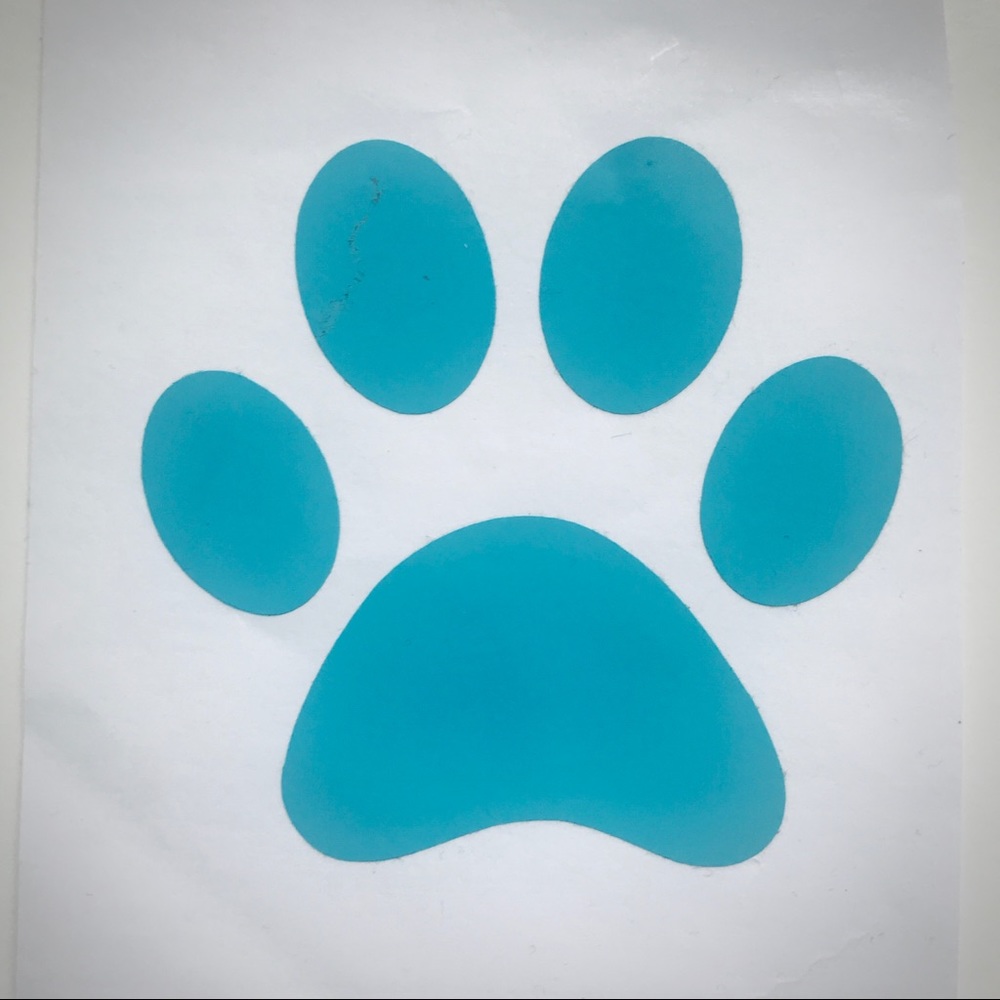 🦋 Teal Blue Paw Decal🐯🐾 Paw Print Vinyl Sticker